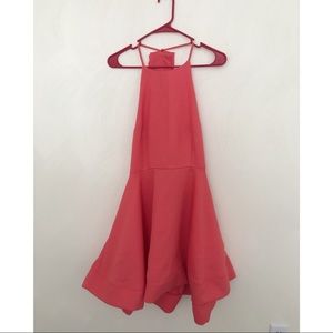 Deja Vu Open Back Halter Flare Dress